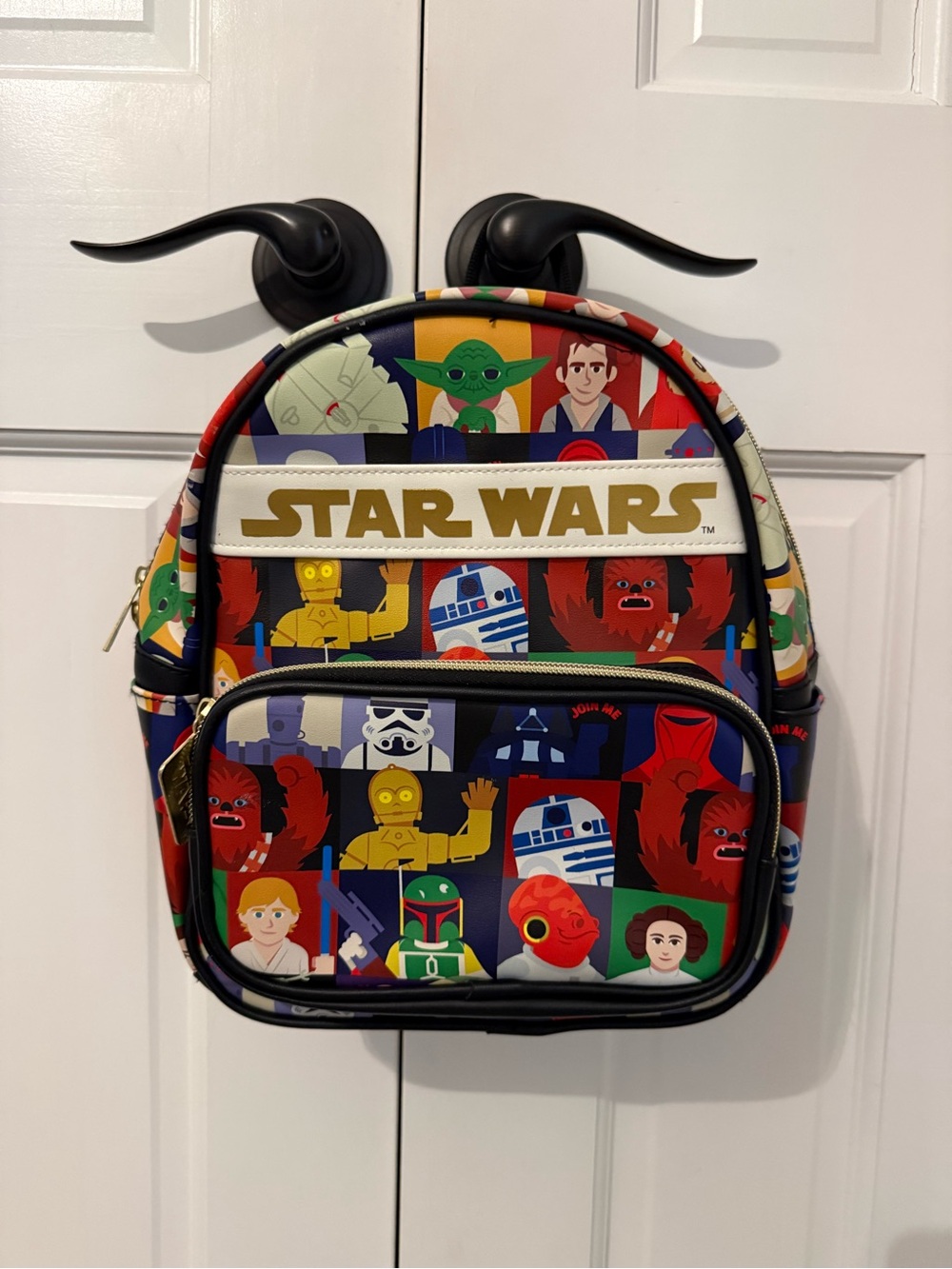 Star Wars Colorful Character Patchwork Mini Backpack - Blue, Red, Green, Yellow